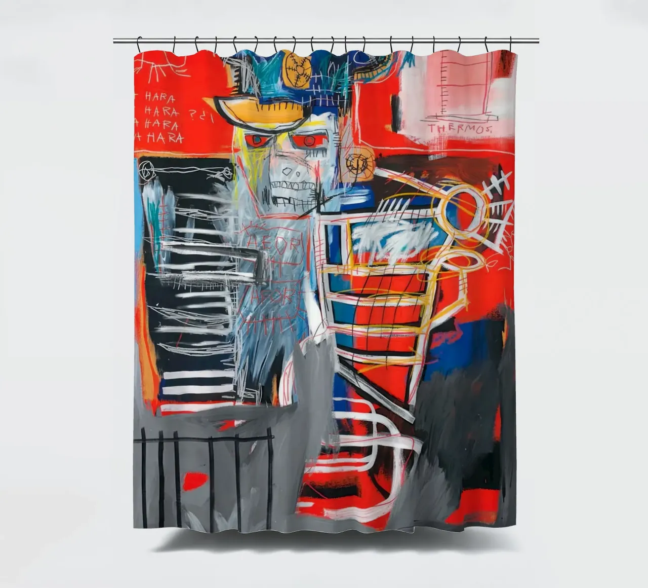 Basquiat La Hara Print | Neo-Expressionist Iconic Art cortina de baño de NorwesClub