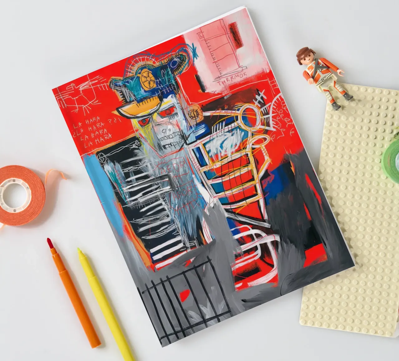 Basquiat La Hara Print | Neo-Expressionist Iconic Art notebook by NorwesClub