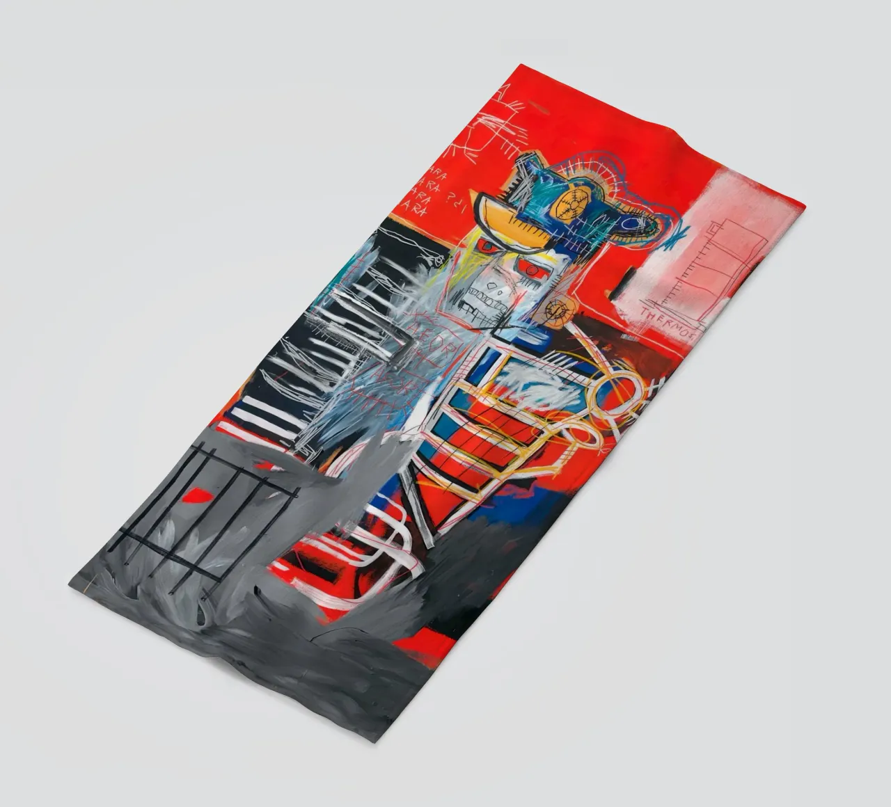 Basquiat La Hara Print | Neo-Expressionist Iconic Art beach towel by NorwesClub