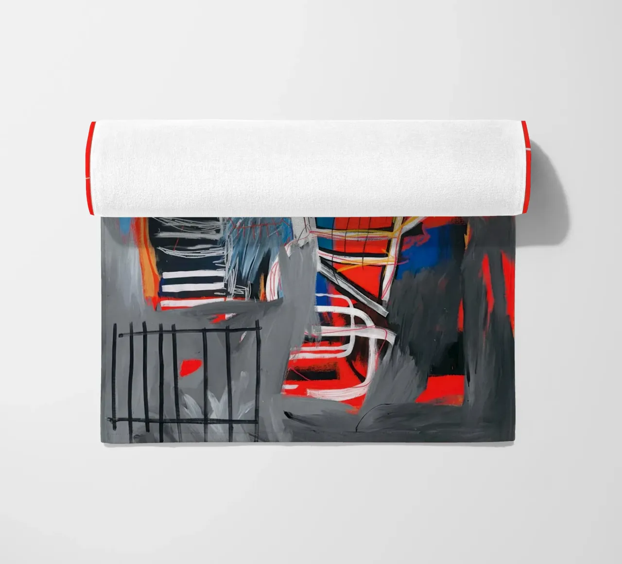 Basquiat La Hara Print | Neo-Expressionist Iconic Art beach towel by NorwesClub