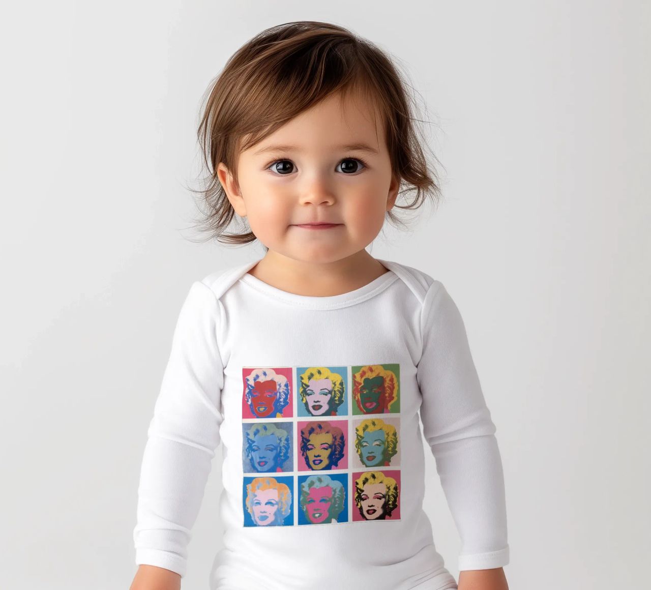 Andy Warhol Marilyn Monroe | Ikonische Pop Art Druck Langarm Babybody von NorwesClub