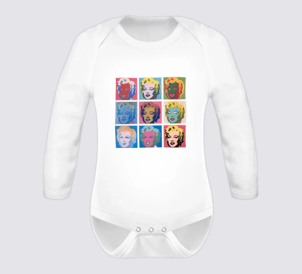 Andy Warhol Marilyn Monroe | Ikonische Pop Art Druck Langarm Babybody von NorwesClub