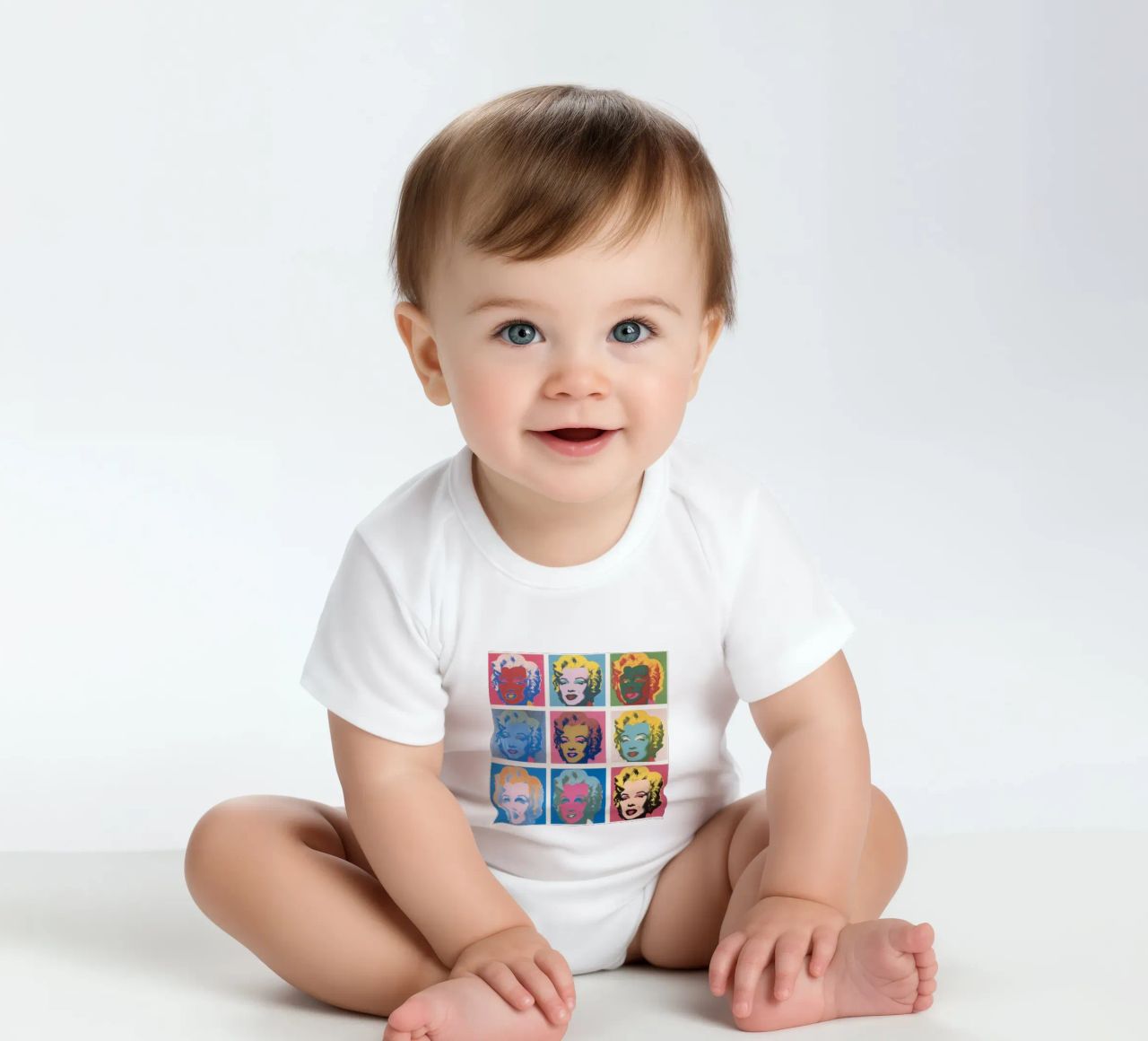 Andy Warhol Marilyn Monroe | Ikonische Pop Art Druck Kurzarm Babybody von NorwesClub