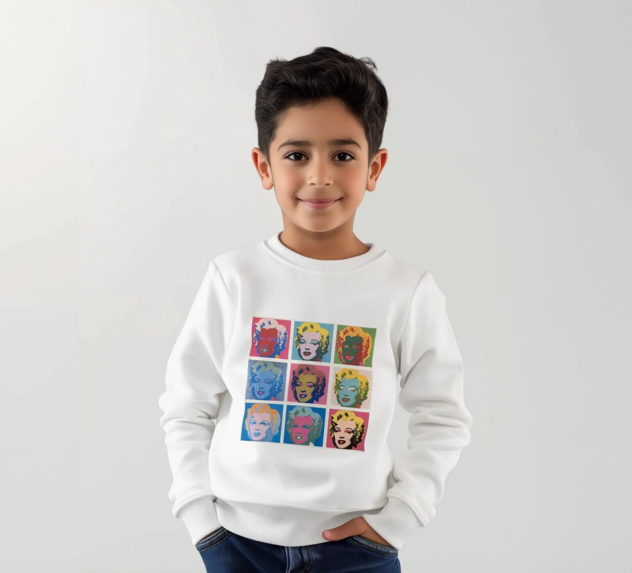 Andy Warhol Marilyn Monroe | Ikonische Pop Art Druck Kinder Sweatshirt von NorwesClub