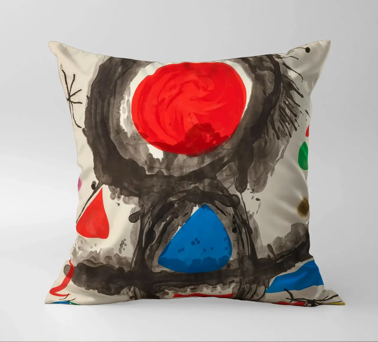 Miró Pico della Mirandola | Vibrant Abstract Art decorative cushion by NorwesClub
