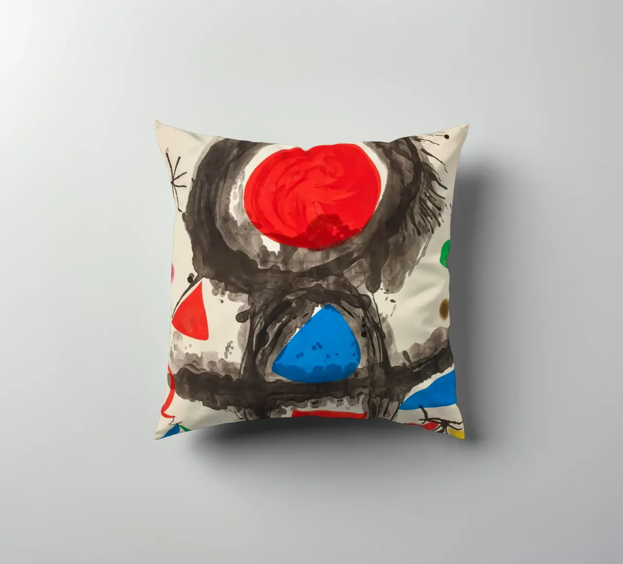 Miró Pico della Mirandola | Vibrant Abstract Art decorative cushion by NorwesClub