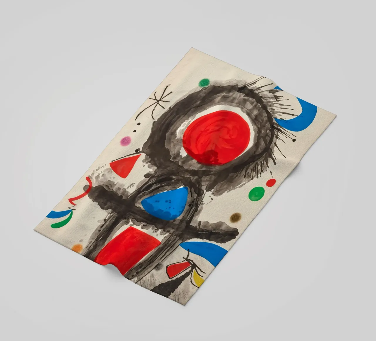 Miró Pico della Mirandola | Vibrant Abstract Art beach towel by NorwesClub