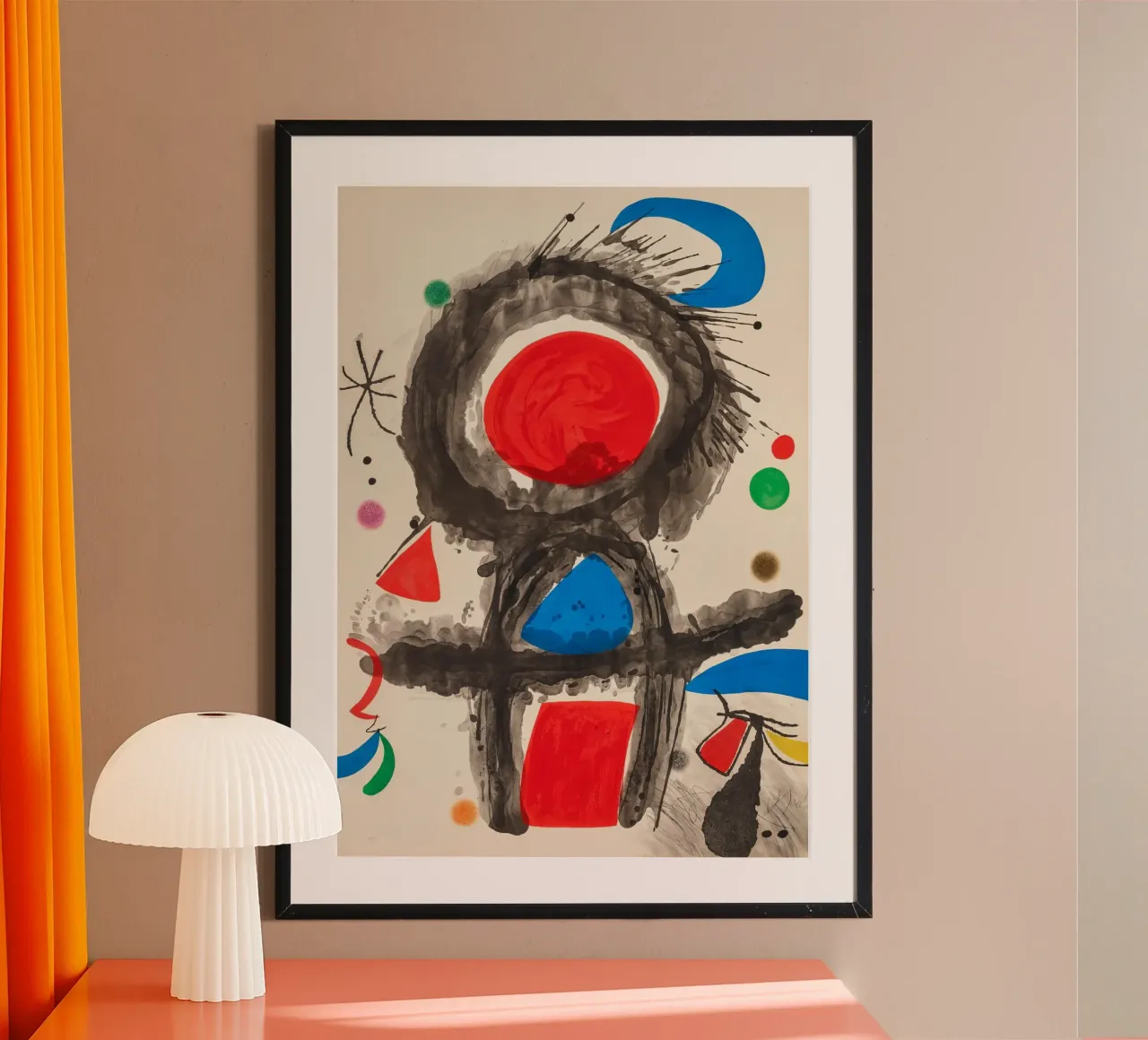 Miró Pico della Mirandola | Levendige abstracte kunst hahnemühle van NorwesClub