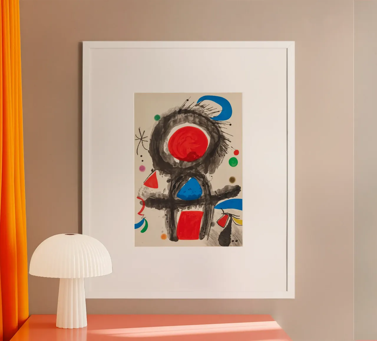 Miró Pico della Mirandola | Levendige abstracte kunst hahnemühle van NorwesClub