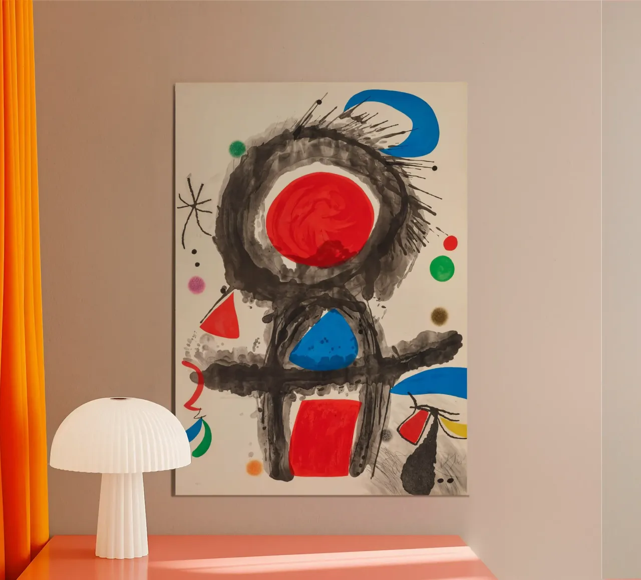 Miró Pico della Mirandola | Levendige abstracte kunst hahnemühle van NorwesClub