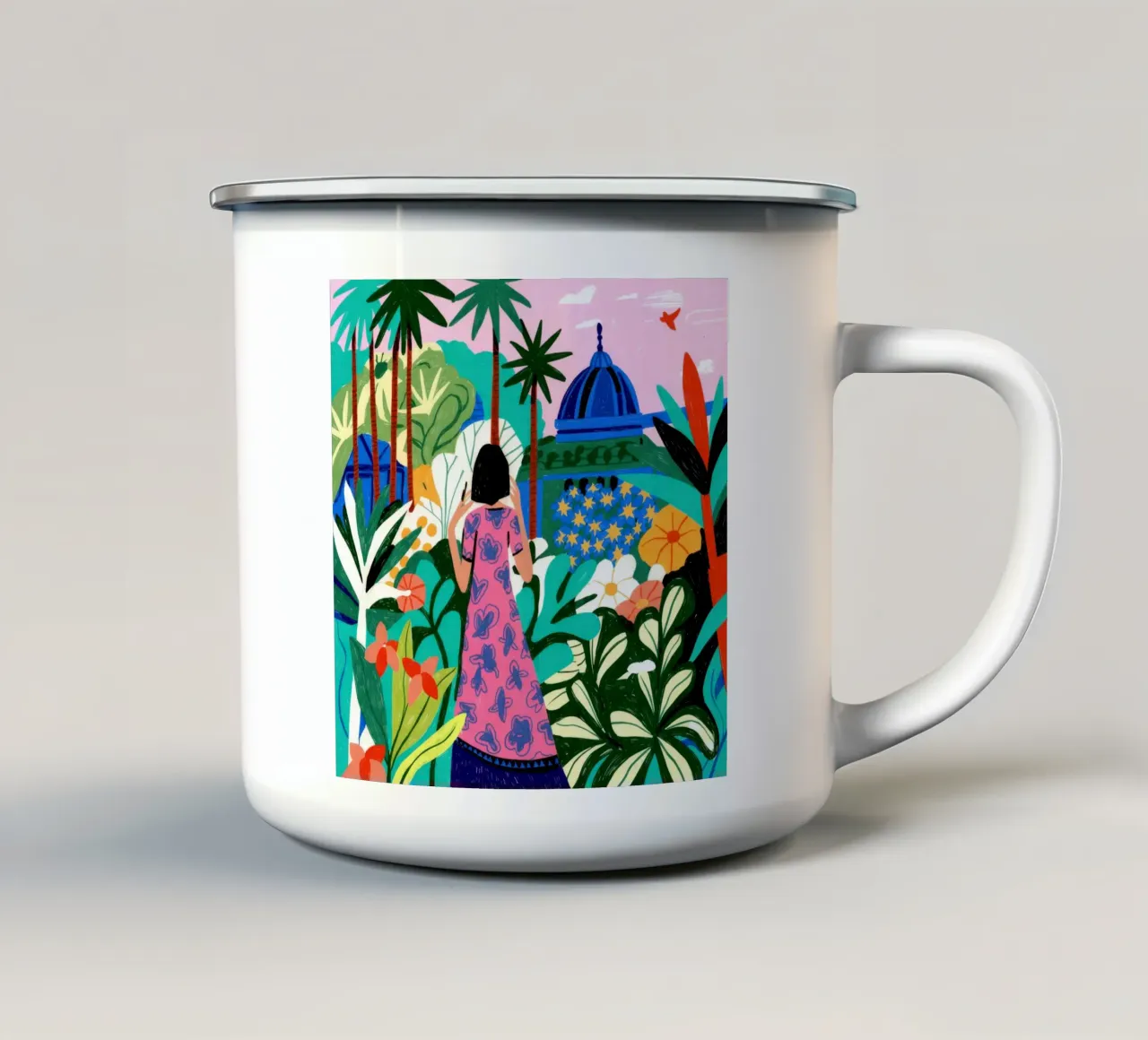 Giardino sereno tazza in smalto da Murni Strokes