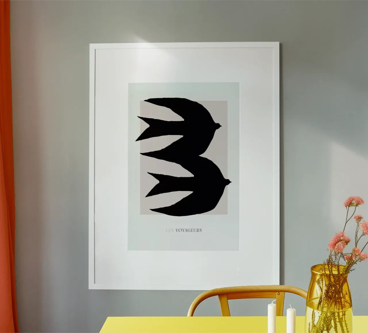 Les Voyageurs No. 2 poster con telaio in legno da typealive