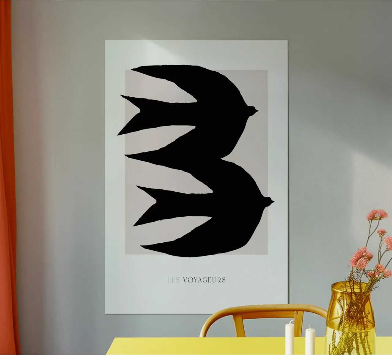 Les Voyageurs No. 2 poster con telaio in legno da typealive