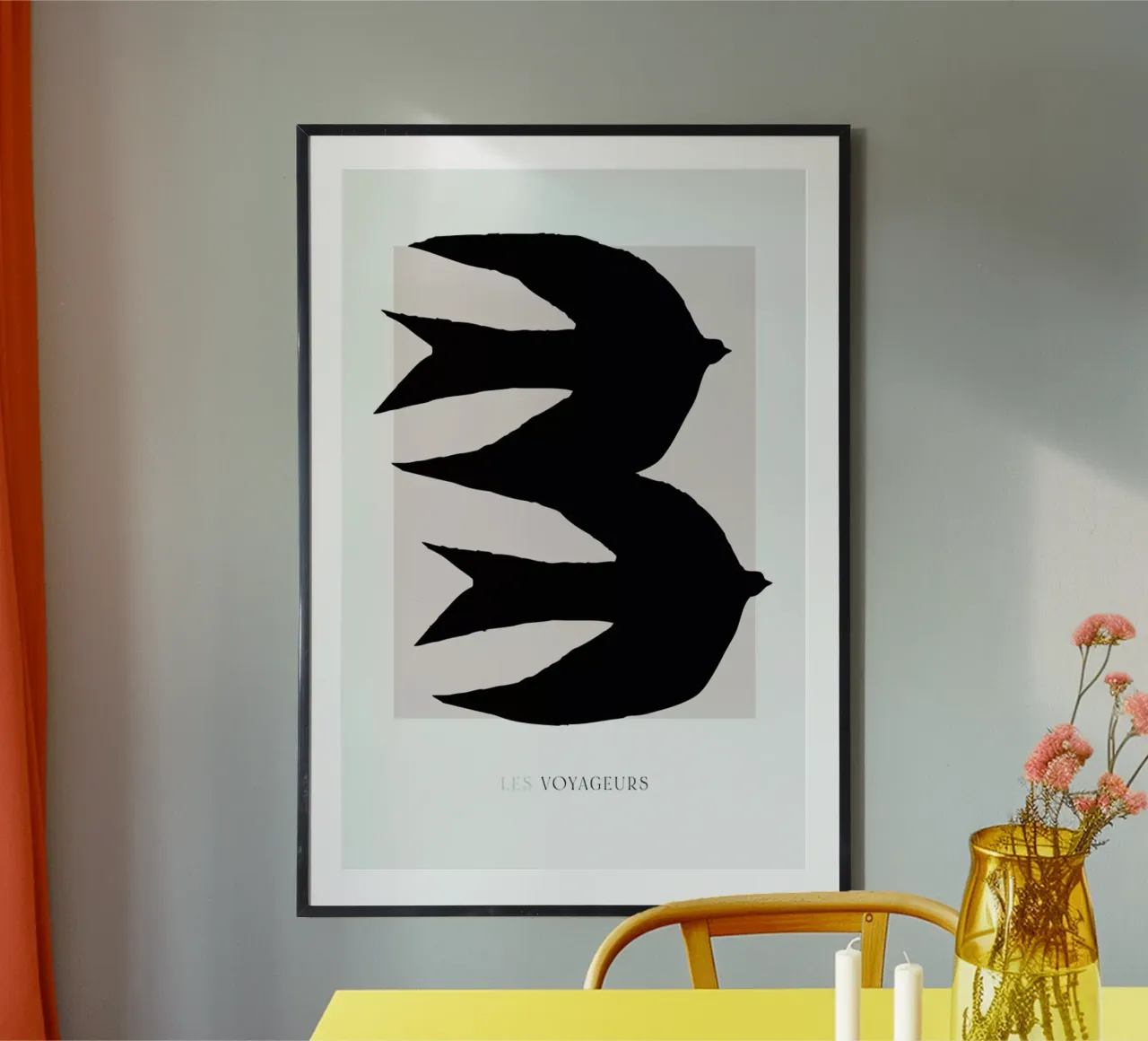 Les Voyageurs No. 2 poster con telaio in legno da typealive
