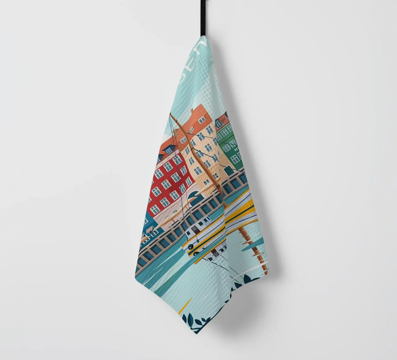Imprimé de voyage traditionnel de Copenhague - Danemark torchon de Liliestudio