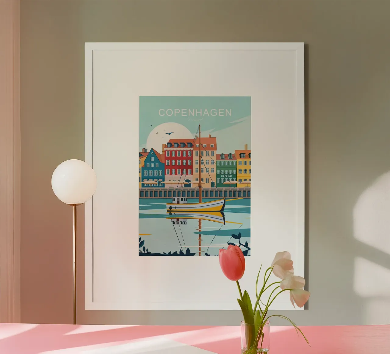 Stampa tradizionale da viaggio di Copenhagen - Danimarca poster da Liliestudio