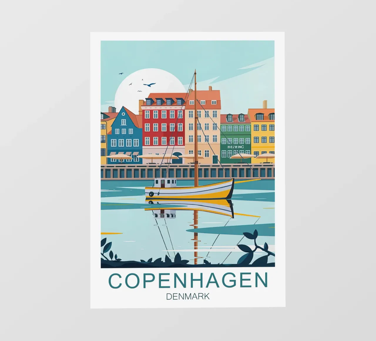 Viaggio vintage a Copenaghen - Danimarca telo in pvc da Liliestudio