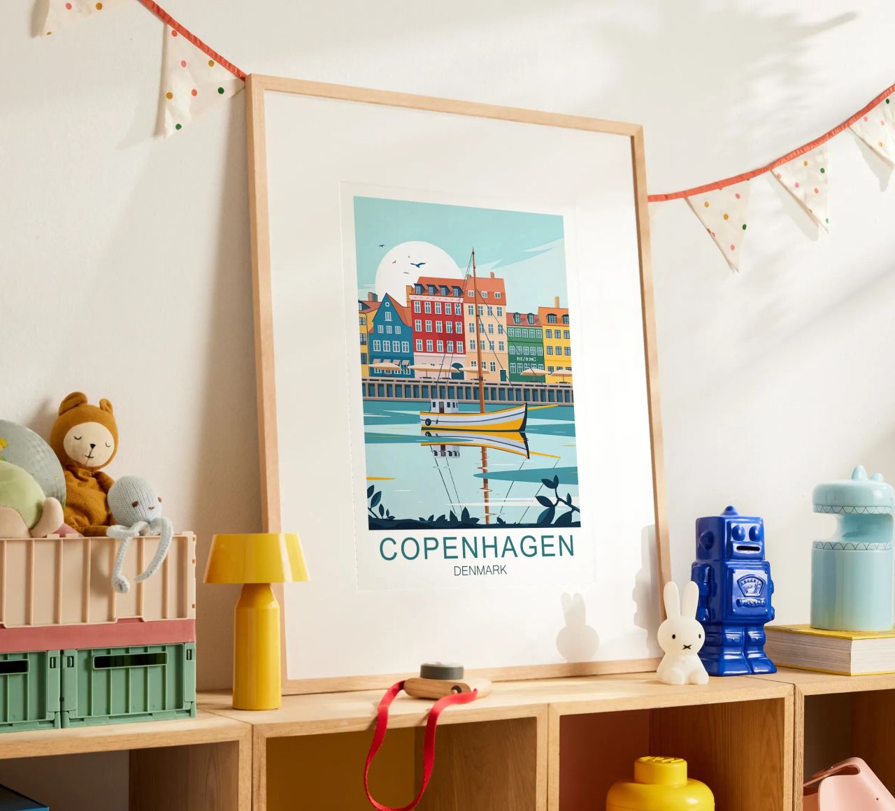 Copenhagen Vintage travel - Denmark poster by Liliestudio