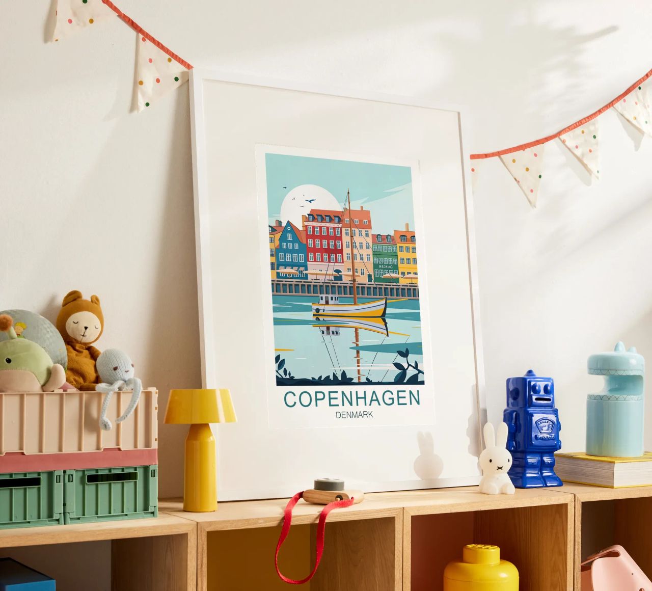 Copenhagen Vintage travel - Denmark poster by Liliestudio