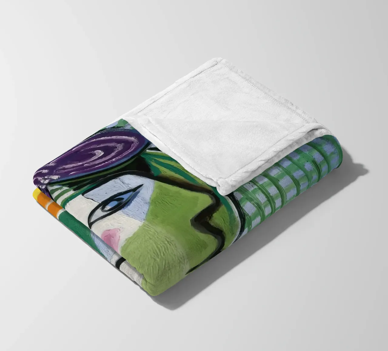 Picasso Woman's Head Print | Cubist Portrait fleece blanket by NorwesClub