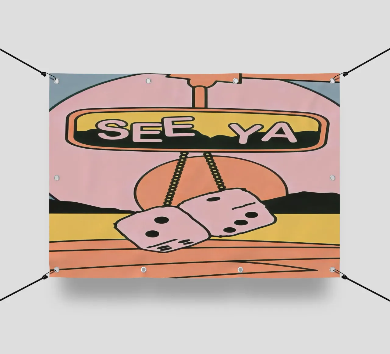 Retro See Ya Dice Art | Stampa estetica di metà secolo telo in pvc da NorwesClub