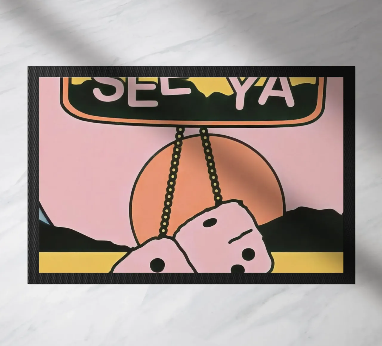 Retro See Ya Dice Art | Stampa estetica di metà secolo zerbino da NorwesClub