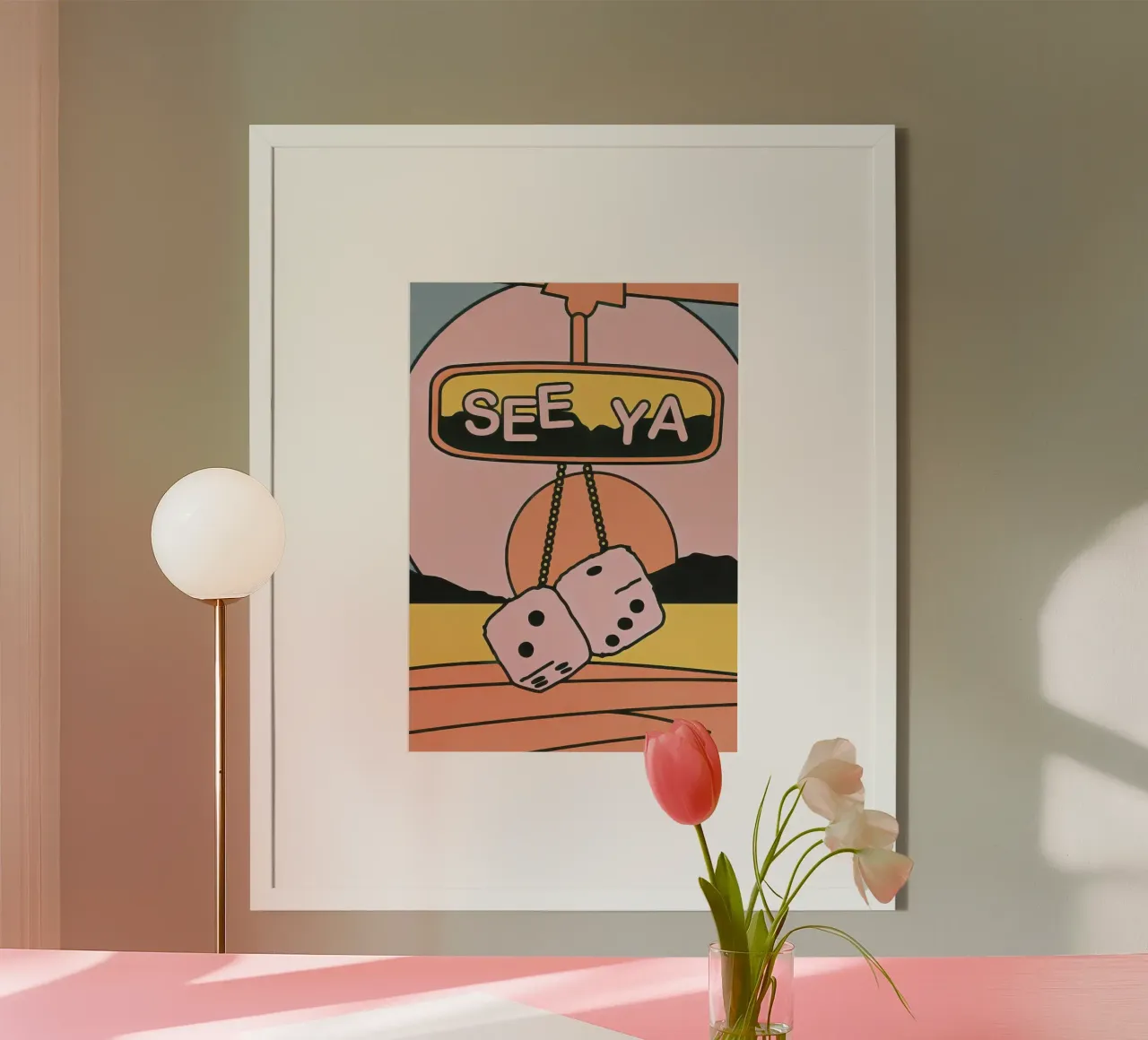 Retro See Ya Dice Art | Stampa estetica di metà secolo carta hahnemühle da NorwesClub