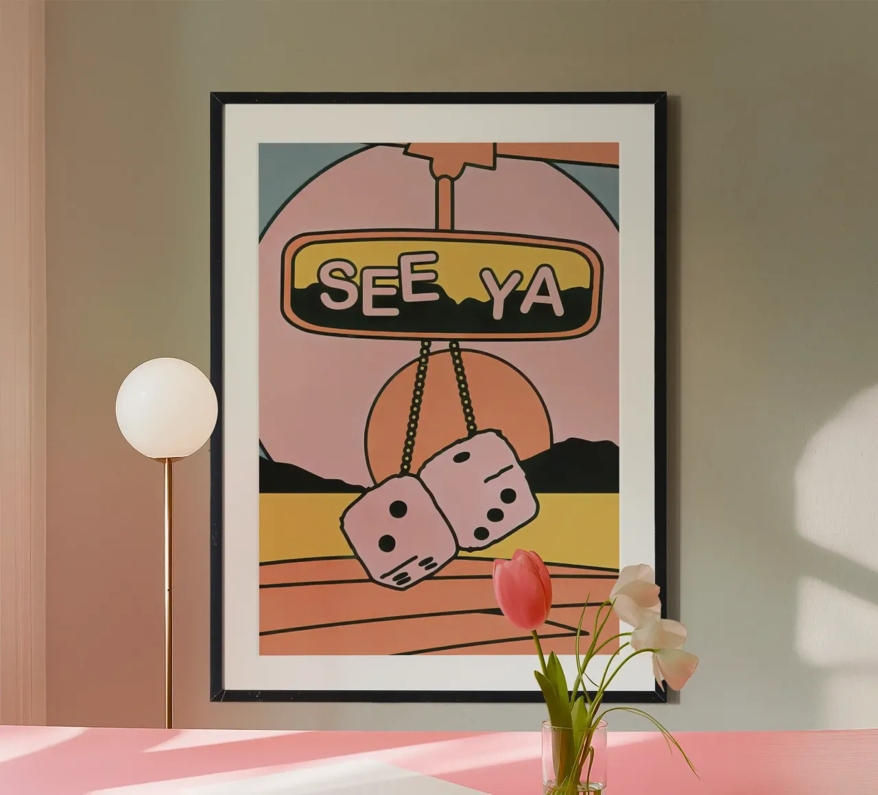 Retro See Ya Dice Art | Stampa estetica di metà secolo carta hahnemühle da NorwesClub