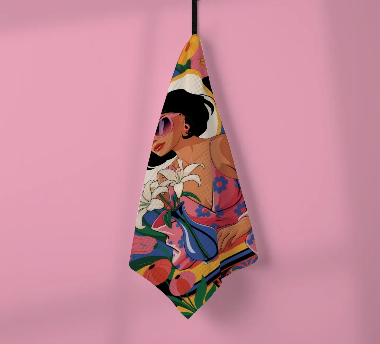 Floral Harmony tea towel by Murni Strokes