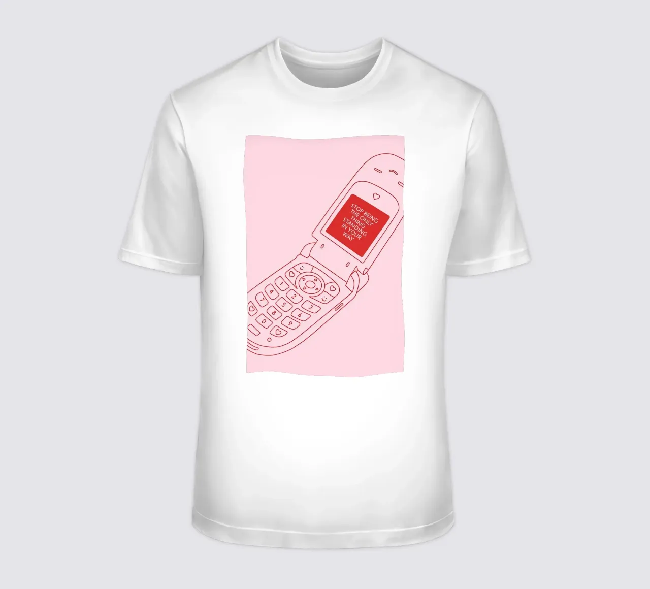 Retro Flip Phone Art | Stop Standing In Your Way t-shirt by NorwesClub
