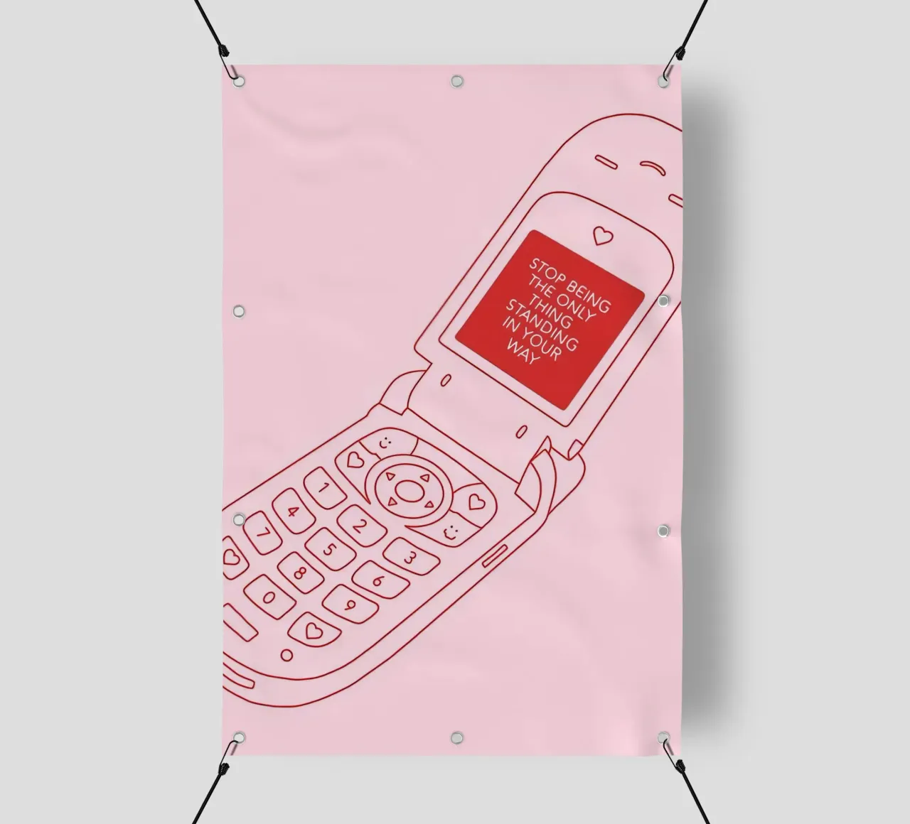 Retro Flip Phone Art | Stop Standing In Your Way bâche pvc de NorwesClub