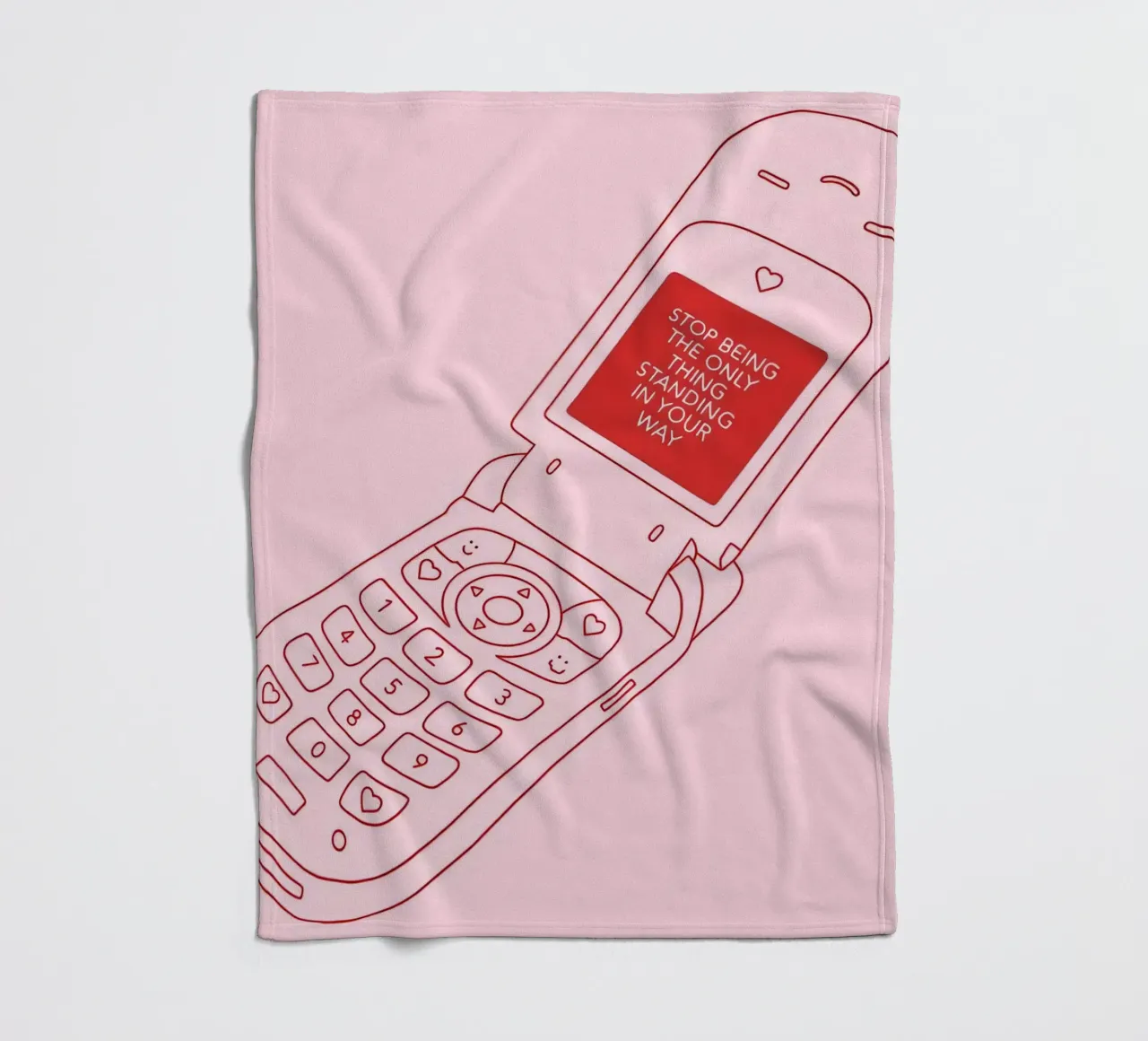Retro Flip Phone Art | Stop Standing In Your Way fleece blanket by NorwesClub