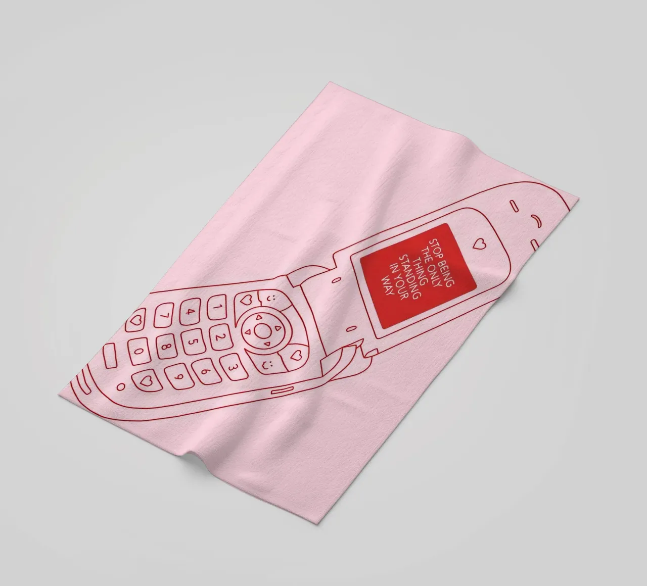 Retro Flip Phone Art | Stop Standing In Your Way beach towel by NorwesClub