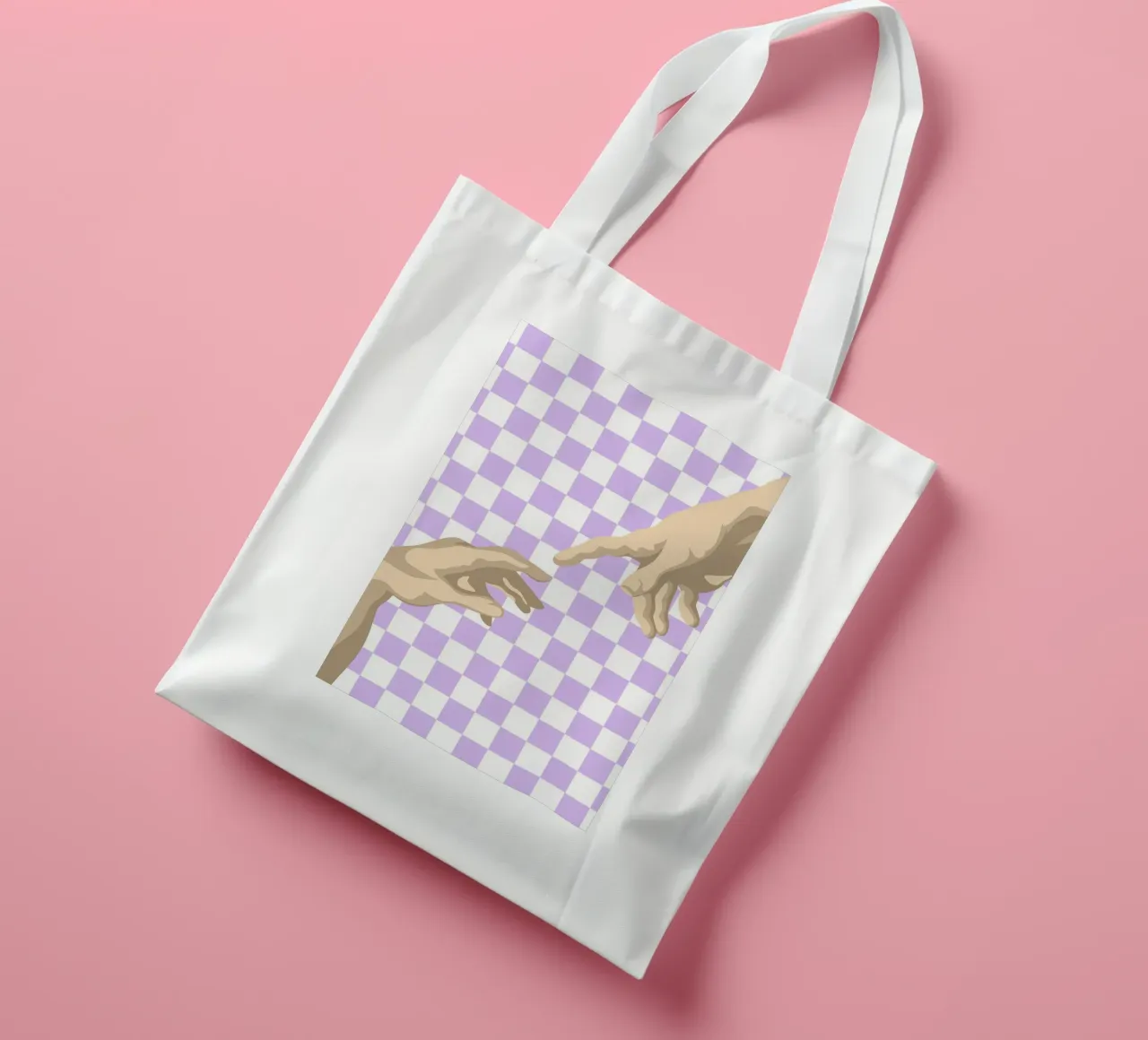 Creation of Adam Hands | Minimalist Graphic Print tote bag by NorwesClub
