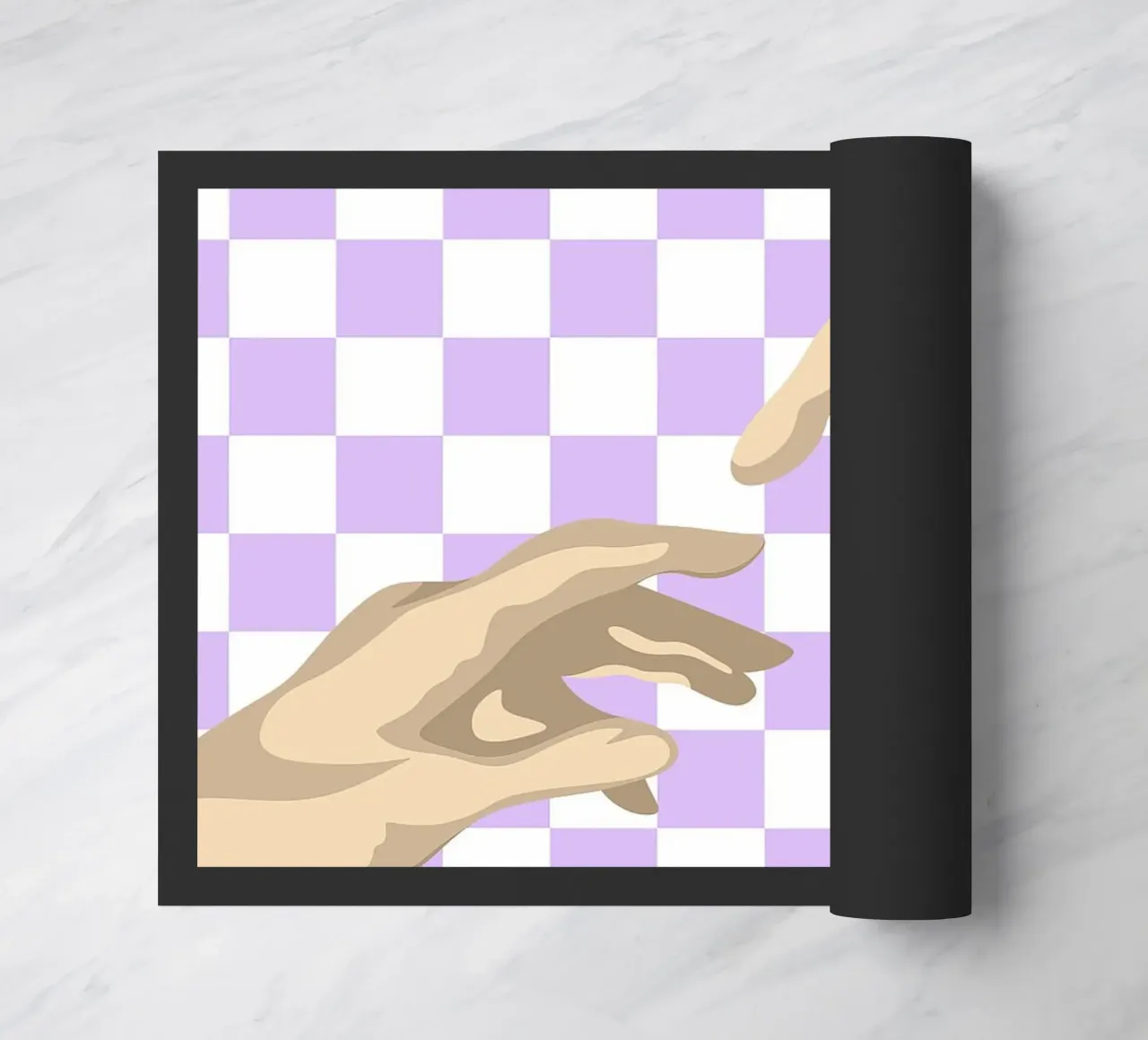Creation of Adam Hands | Minimalist Graphic Print doormat by NorwesClub