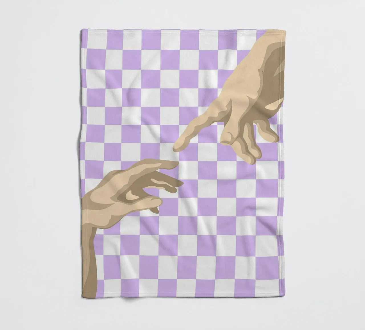 Creation of Adam Hands | Minimalist Graphic Print fleece blanket by NorwesClub