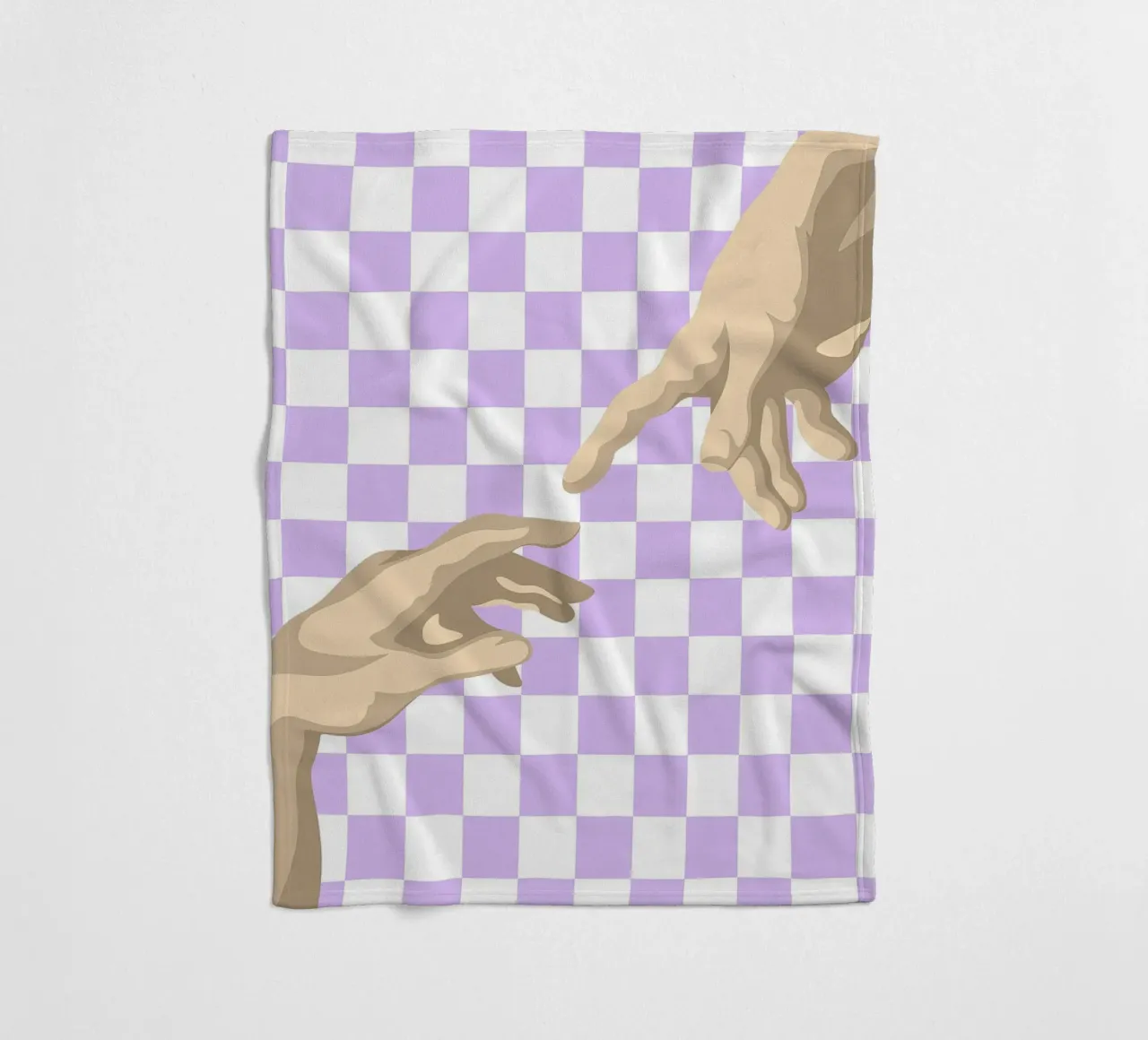 Creation of Adam Hands | Minimalist Graphic Print fleece blanket by NorwesClub