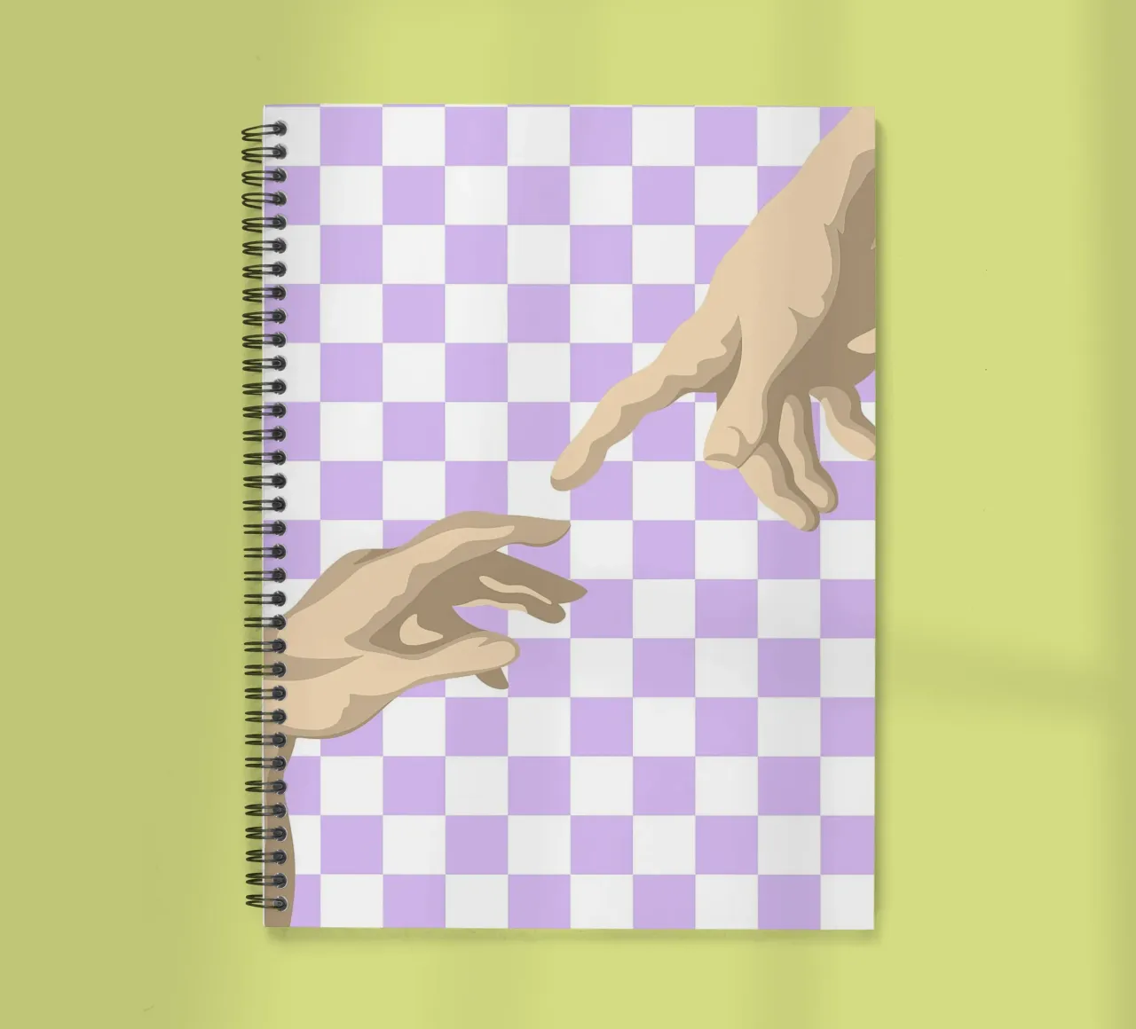 Creation of Adam Hands | Minimalist Graphic Print spiral notebook by NorwesClub
