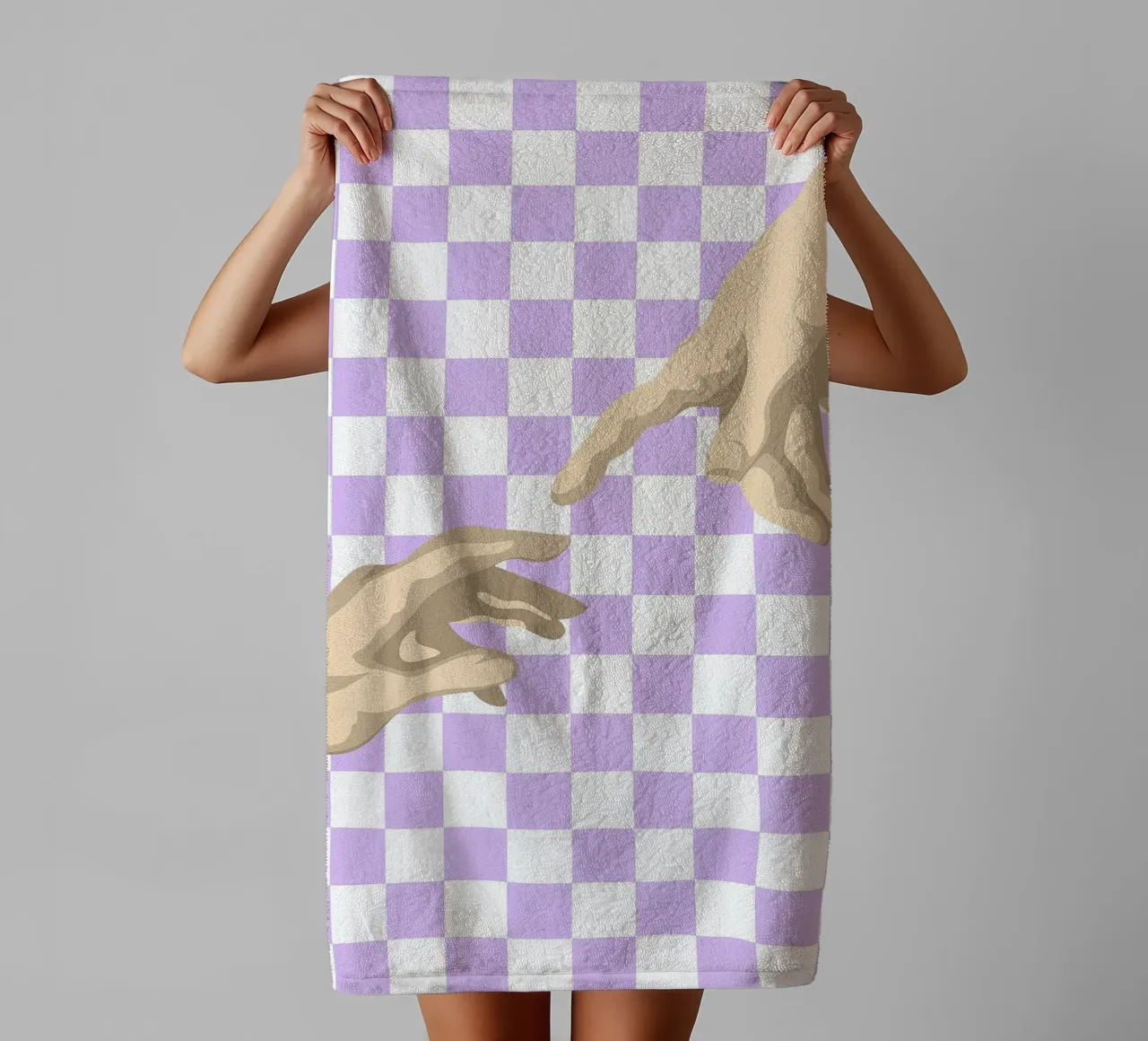 Creation of Adam Hands | Minimalist Graphic Print towel by NorwesClub