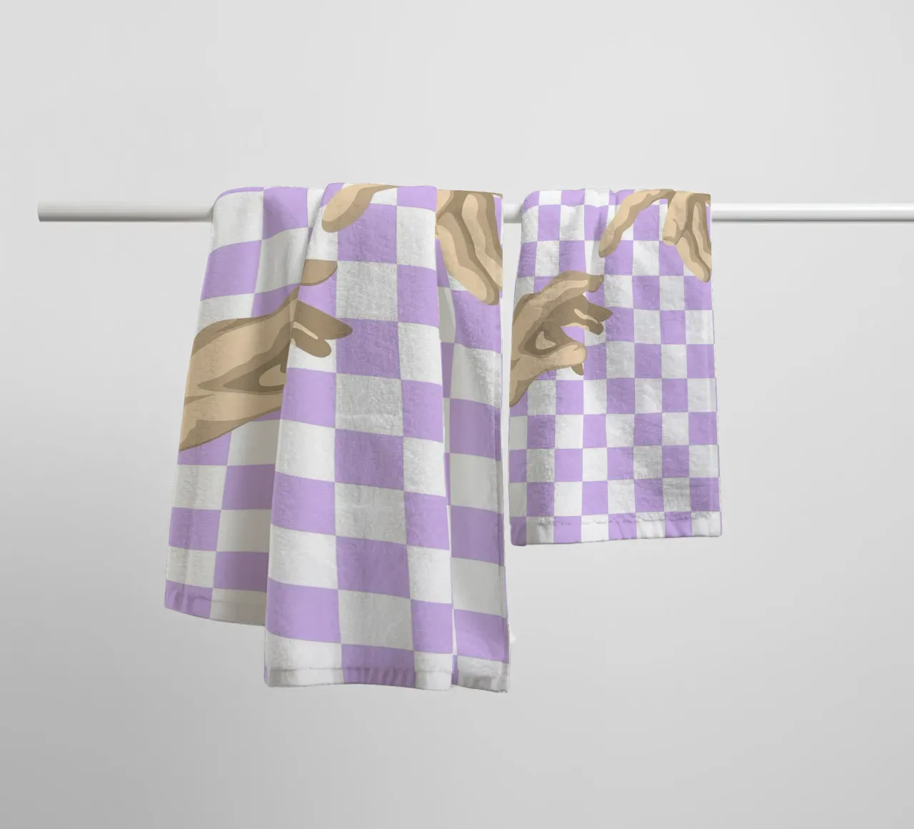 Creation of Adam Hands | Minimalist Graphic Print towel by NorwesClub