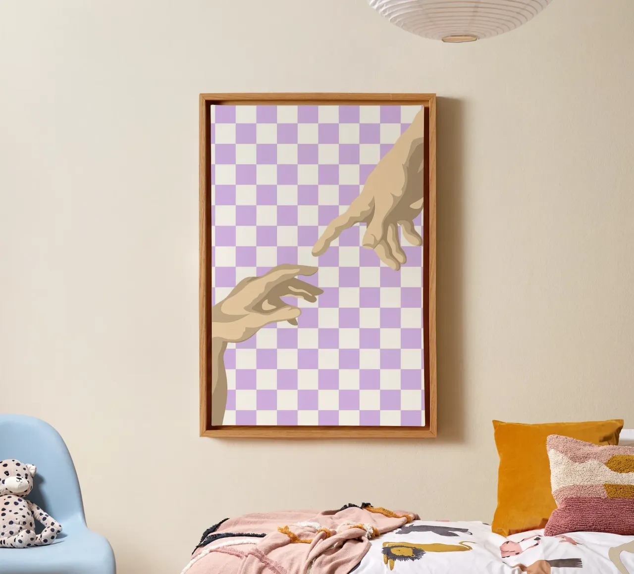 Creation of Adam Hands | Minimalist Graphic Print canvas by NorwesClub