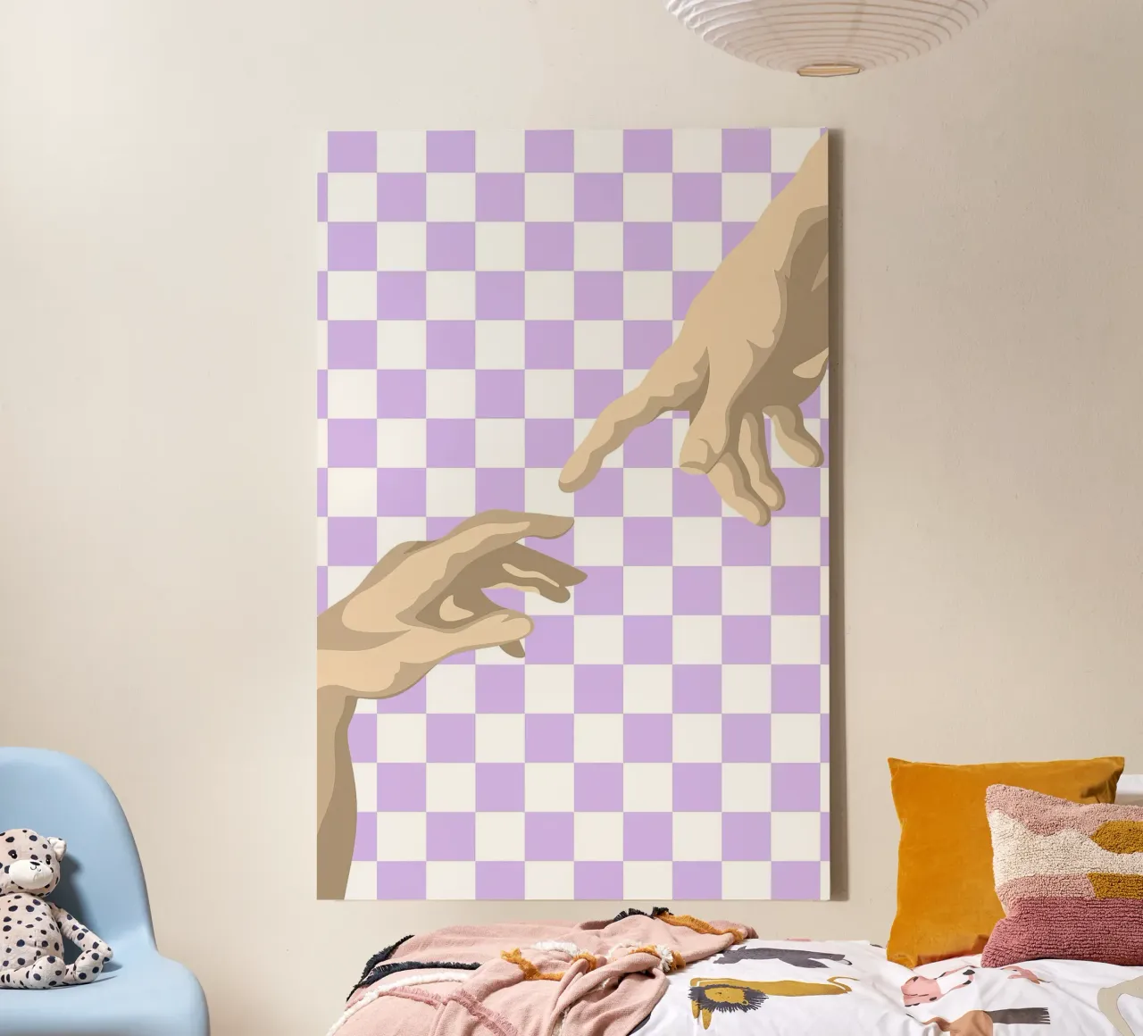 Creation of Adam Hands | Minimalist Graphic Print canvas by NorwesClub