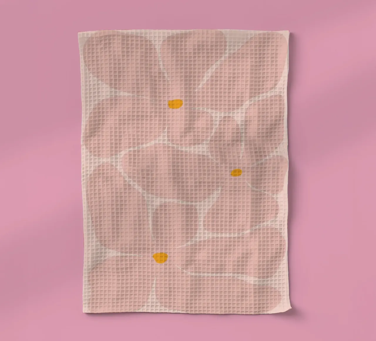 Soft Pink Abstract Flowers | Minimalist Organic Art tea towel by NorwesClub