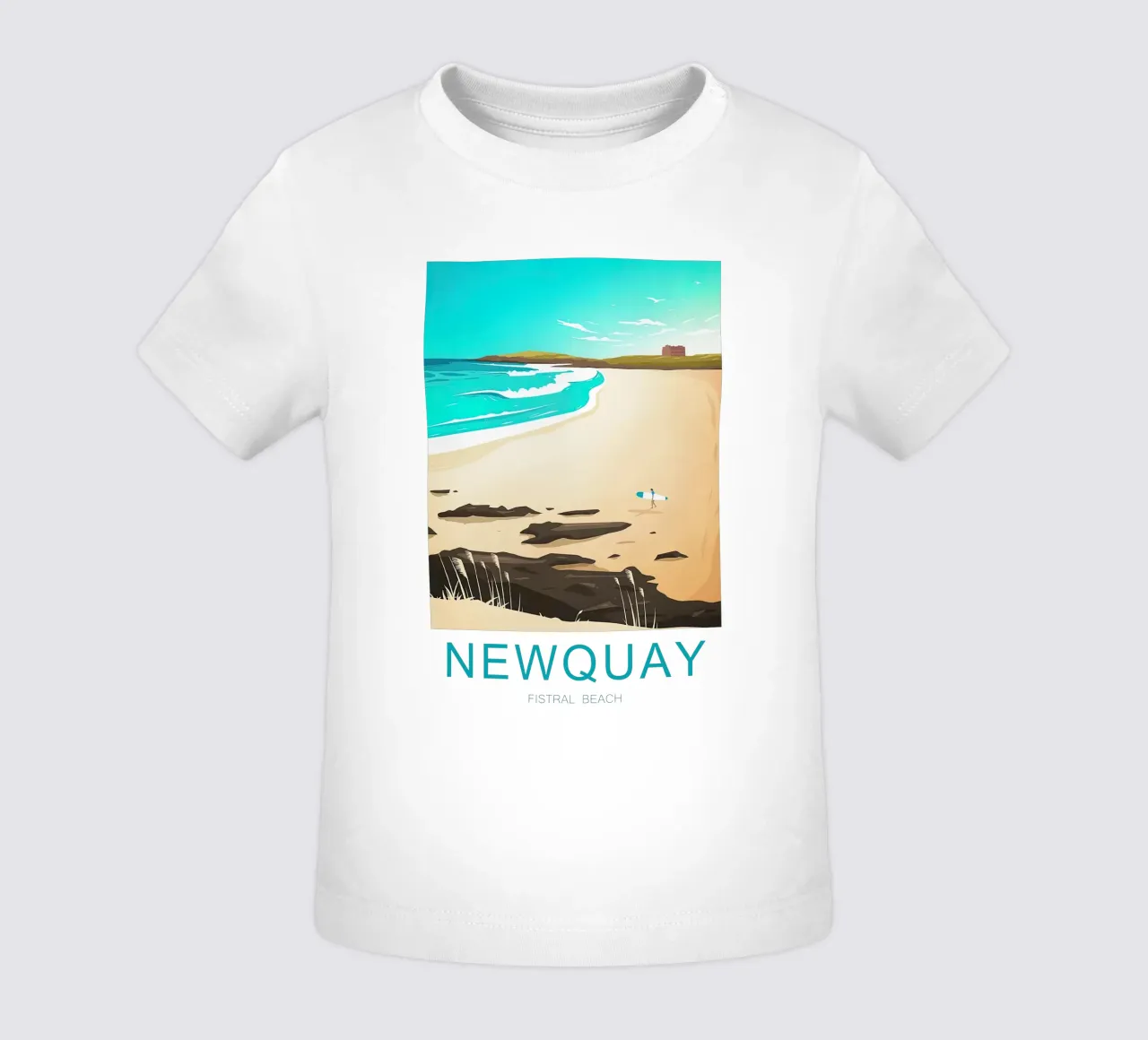 Viaggi d'epoca Cornovaglia Newquay maglietta neonato da Liliestudio
