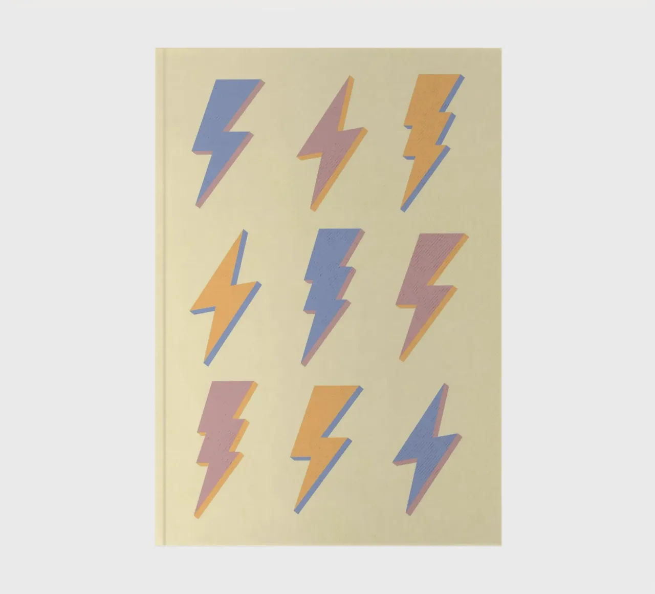 Pastel Lightning Bolts Print | Retro Graphic Art notebook by NorwesClub