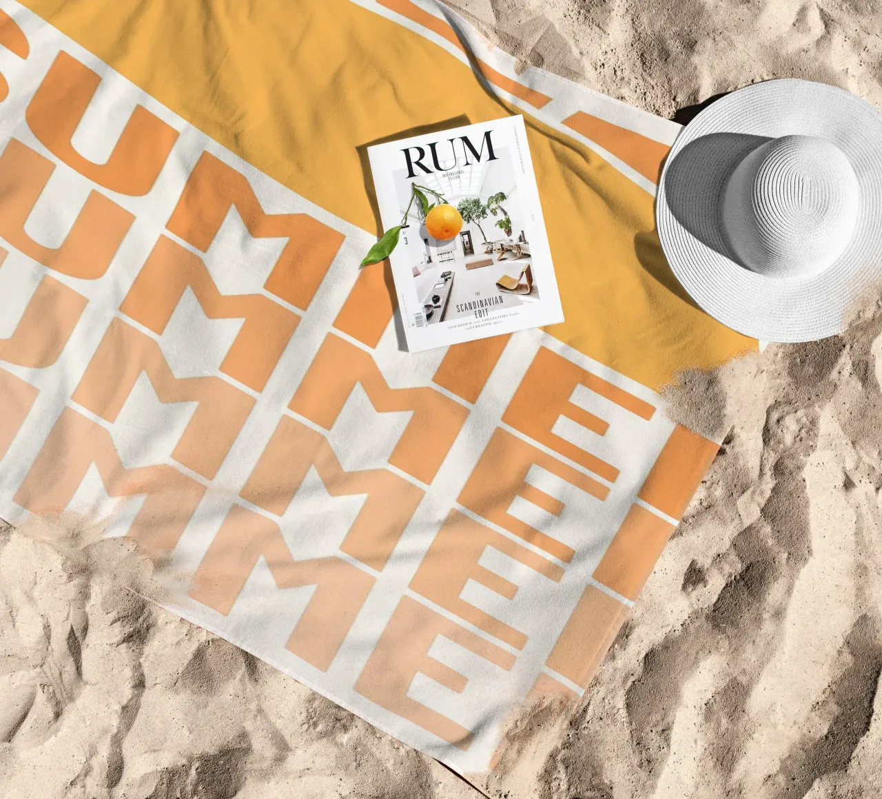 Minimalist Summer Sun Print | Aesthetic Graphic Art beach towel by NorwesClub