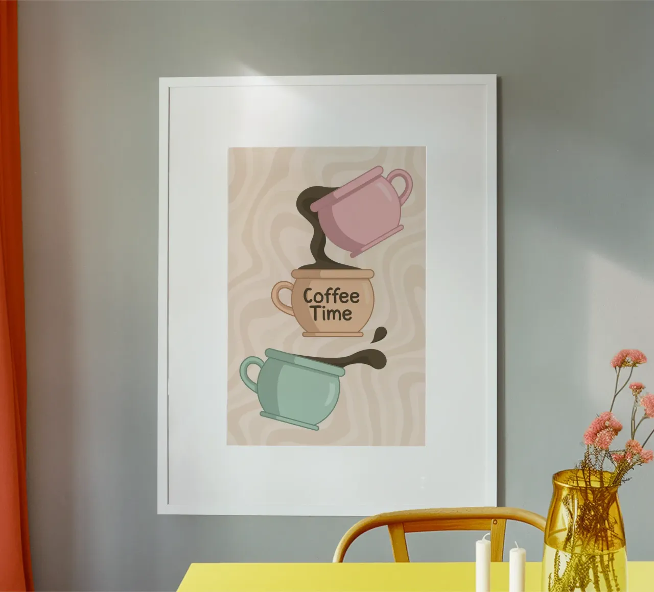 Coffee Time Grafikdruck | Skurrile Kaffeekunst Poster von NorwesClub