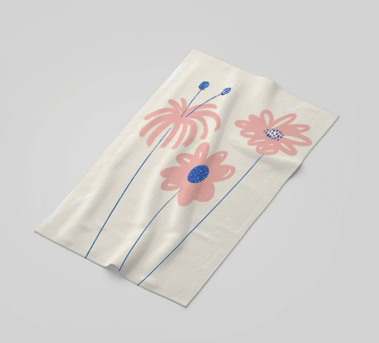 Garden Flowers Pink beach towel by Pure