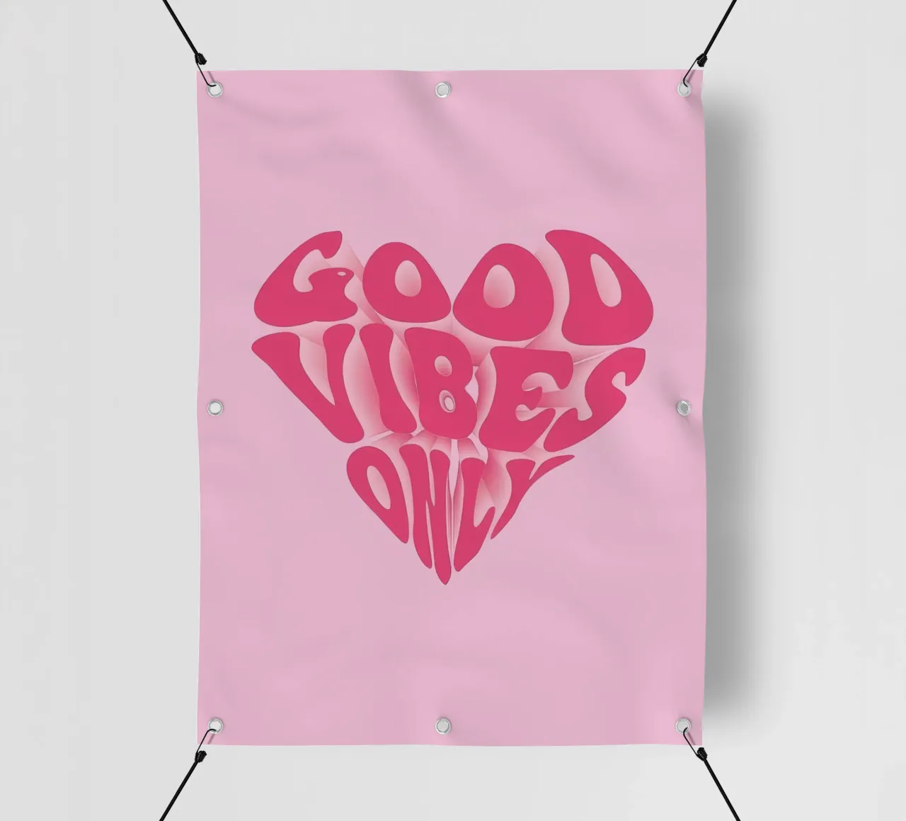 Stampa Good Vibes Only | Arte murale estetica rosa telo in pvc da NorwesClub