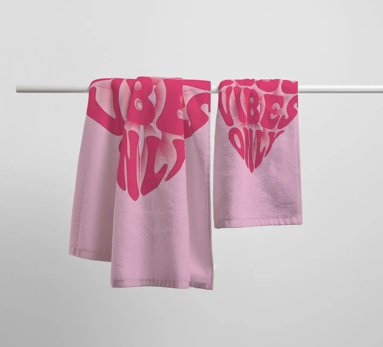 Good Vibes Only Print | Pink Aesthetic Wall Art towel by NorwesClub